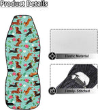 BIGCARJOB Dachshund Car Seat Cover Set for Women Cute Auto Interior Accessories Vehicle Bucket Seat Pad Auto Front Seat Protectors Fit Most Vehicle Cars Sedan