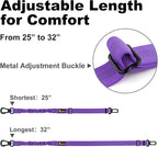 Plutus Pet Dog Seat Belt for Car, Adjustable Dog Car Harness with Carabiner Clip, Reflective Safety Dog Seatbelt Leash with Elastic Bungee, Purple