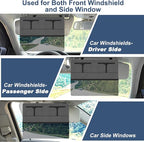 NAZZO Polarized Sun Visor Extender for Car, Car Visor Extender Attachment Sun Blocker, Anti-Glare Removable PC Lens to Expand Sunshade for Safe Driving, Grey