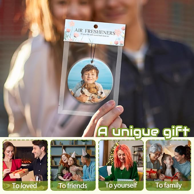Custom Air Fresheners with Picture, Personalized Air Freshener for Cars, Customized Photo Gift with Scents for Family and Lovers