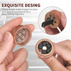 2-in-1 Car Aromatherapy Diffuser & Air Freshener, Portable Mini Wood Diffuser with Lava Stone, Essential Oil Vent Clip, 2 Charming Patterns