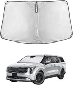 EcoNour Windshield Sunshade Compatible for Kia Carnival 2022-2024 2025 2026, Sun Visor for Front Windshield & Window Sun Shade Cover, UV Heat Blocker & Protector, Car Accessories