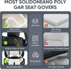 Auto Car Seat Covers Accessories Front Seat Leather Cushion Protector Breathable Waterproof Seat Cover for Cars Universal Fit (Black&White, Front Pair)
