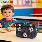 CAMTOP Lunch Box Kids Boys Insulated Lunch Cooler Bag Reusable Lunch Tote Kit for School Travel