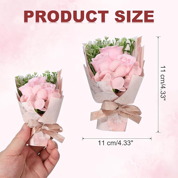 uxcell Pink Small Bouquet Car Air Freshener Vent Clips, Mini Decorative Rose Bouquet with Fragrance Diffuser for Women, Automotive Air Freshener Decoration, Style 1
