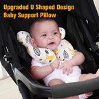 KAKIBLIN Baby Neck Pillow, Upgraded Baby Support Pillow for Head and Neck, Babies Head Pillow for Car Seat, Stroller, Pushchair,Travel(Yellow Fox)