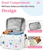 Insulated Lunch Bag for Men & Women, 9L Leakproof Lunch Box Soft Cooler Tote with 5 Pockets, 600D Oxford, EVA Lining, Adjustable Strap for Work, Picnic, Beach&Travel-Corduroy Colored Flowers