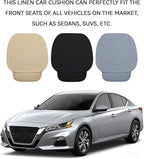 2PCS Car Seat Cushion Covers, Car Seat Cover Pad Front Bottom Protector Mat with Storage Pocket, Breathable Comfortable Auto Front Cushion Pad Mat for Most Vehicle and Office Accessories(Beige)