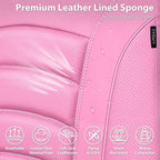 CAR PASS 3D Foam PU Leather Pink Car Seat Covers, Universal Seat Covers Front 2 for Trucks SUV Sedan Automotive Seat Covers Armrest Airbag Compatible Waterproof Comfortable Faux Nappa Leather All Pink