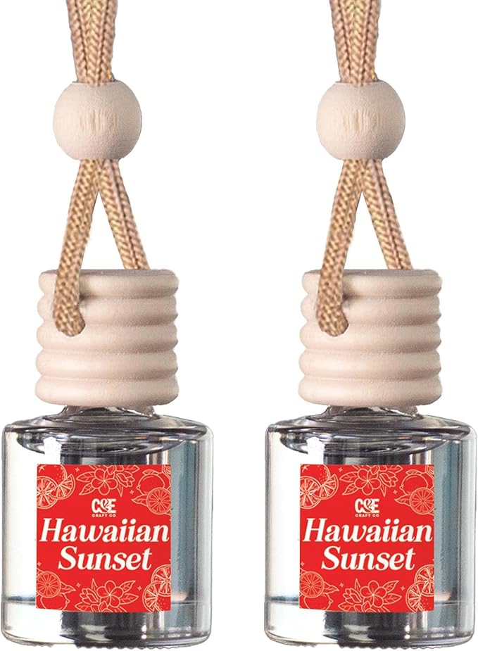 CANDECraftCo Car Air Hanging Fragrance Oil, Car Auto Freshener for Essential Oils, Scents Fragrance Aromatherapy Automobile Diffuser, Long Lasting (Hawaiian Sunset)