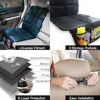 Autobase Car Seat Protector for Child Car Seat | Largest and Thickest Waterproof Backseat Protector for Kids and Pets | Heavy-Duty Non-Slip Rubber Padded Backing (Black, XL – 1 Pack)