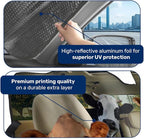 GENANY Cute Cow Family Funny Windshield Sun Shade for Car SUV Truck (55x30 Inches), Sun Shade Windshield, Protector Blocks UV, Spring Car Decor