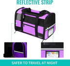 Large Airline Approved Cat Carrier Dog Carriers for Dogs Under 25 Lbs, Collapsible Soft Sided Travel Carriers for Puppy Kitten, Purple