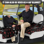 Biyejit Golf Cart Seat Covers with 4 Pockets Golf Cart Seat Towel Blanket Fits 2-Seat Golf Carts, Golf Cart Accessories