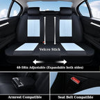 Coverado Leather Seat Covers, Car Seat Covers Full Set, Waterproof Nappa Leather Car Seat Cover, Car Seat Protectors 5 Seats, Black & Blue Automotive Seat Covers Fit for Most Cars Trucks