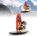 Car Air FreshenerThe Little Bear sways with the car Refillable Air Purifier for Interior Dashboard Decorations Accessories (The banner of getting rich quick-Black)