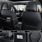 Coverado Seat Covers, Car Seat Covers Front Seats, Black Car Seat Cover, Waterproof Car Seat Covers, Car Seat Cushion, Front Car Seat Covers Leatherette Car Seat Protector Universal Fit Most Cars