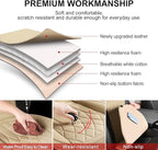1 Pack Leather Front Car Seat Cover, Universal Sideless Car Seat Protector with Storage Pocket and Seat Belt Pad, Waterproof Automotive Seat Cover Cars Trucks SUV(Beige)