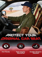 American Flag Car Seat Towel Protector (2-Pack), Waterproof Sweat-Proof Non-Slip Cover for SUV, Truck & Sedan, Patriotic Seat Mat for Gym & Beach, Washable & Easy Install, Ideal Celebration Gift