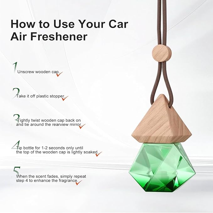 Car Air Freshener, All New Home/Office Essential Oil Diffuser, Up To 60 Days Long Lasting, Stylish Design & Fresh Scents, Great Gift!
