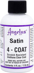 Angelus Satin 4-Coat Scratch-Resistant Leather Sealer – Durable, Flexible, Clear Coat Protection for Leather Shoes, Bags, Jackets & More - Satin Finish - 4 Fl Oz