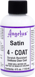 Angelus Satin 4-Coat Scratch-Resistant Leather Sealer – Durable, Flexible, Clear Coat Protection for Leather Shoes, Bags, Jackets & More - Satin Finish - 4 Fl Oz