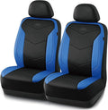Skechers Memory Foam Seat Covers,Leather Car Seat Covers, Ultimate Comfort & Support Front Seat Covers Airbag Compatible, Automotive Universal Fit Most for SUVs, Vans, Sedans, Cars, Trucks,Blue