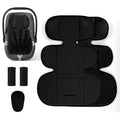 GFU Infant Car Seat Insert Head and Body Support Thickened, 3-in-1Reversible Newborn Insert for Carseat with Strap Pads, Soft Stroller Cushion Pillow Insert for Boys and Girls, Black