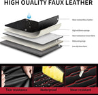 Fit Sonata Car Seat Covers for Hyundai Sonata 2004-2024 2025 2026- Upgraded Premium Waterproof & Breathable Leather, Airbag Compatible, All-Weather Seat Cushion Protector (Full Set, Black+Red)