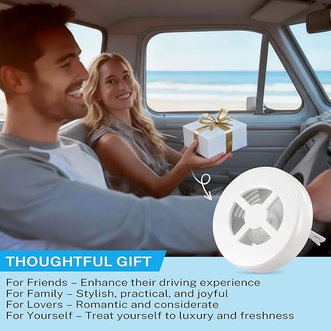 Car Fragrance Holder Compatible with Bath & Body Works Refills (Not Included), Air Freshener Vent Clip or Visor Clip, Refillable Scent Holder, Easy to Open Car Diffuser Accessory (White)