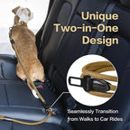PawsPassion Rope Dog Leash 6 FT, 2-in-1 Heavy Duty Dog Leash with Seat Belt Buckle, Tangle Free 360ｰ Swivel Aviation Aluminum Carabiner, All Metal Hardware, Alloy O-Ring (Sunrise)