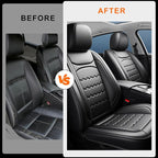 CX-90 Car Seat Covers Custom Fit for Mazda CX-90 2007-2026, Full Coverage Premium Leather Waterproof Breathable Seat Covers, Automotive Seat Protectors, Airbag Compatible(2 Front Seats, Black)