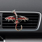 Dargon Air Vent Clips Car Air Freshener 2pcs Bling Red Dragon Car Accessories Enamel Fire Dragon Wyvern Vent Clips Refillable Essential Oil Outlet Diffuser Gothic Decor