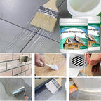 2Kg/70.5Fl.oz Invisible Waterproof Agent Indoor&Outdoor Waterproof Coating Set Transparent Liquid Sealant with Wooden Brush Resistant Work Gloves Putty Knife Cut Paint Roller