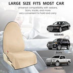 Car Seat Covers 1 Pack Beige Waterproof Towel Car Seat Cover Universal Fit for Most Trucks SUV Fitness Athletes Pets Gym and Water Sport