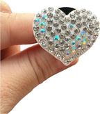 4-Pack Crystal Heart Car Vent Clips – Sparkling Rhinestone Air Fresheners for Cars, Bling Diamond Auto Fragrance Holder for SUV & Sedan(Write, Ocean)