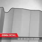 Motor Trend Gray Accordion Folding Car Windshield Sun Shade - Blackout Sun Visor for Car Windshield - Foldable Jumbo Sunshade and Front Window Truck Sun Screen for UV Sun Protection - 66 x 27