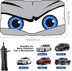 Upgraded Car Windshield Sun Shade Umbrella, Car Shade Front Windshield Sun Shade, Foldable Umbrella for Block UV Rays & Sun Heat Protection, 57"X31"