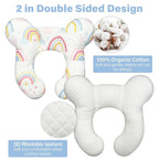 Baby Neck Pillows - Upgraded Toddler Travel Cushion for Toddler Head and Neck, Infant Neck Pillow for Car Plane Stroller Pushchair - Rainbow A