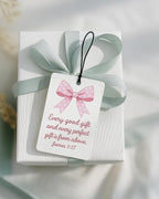 Coquette Pink Bow Christian Car Air Freshener 4 Pcs Coconut Scented, Girly Religious Car Accessories Mirror Decor for Women, Cute Scripture Hanging Air Freshener for Cars Closet Drawer Books