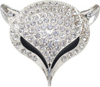 HungMieh 1PCS Bling Car Accessories for Women, Rhinestone Car Décor Interior, Car Charm Air Vent Clip with Pads for Fragrance (Fox Silver)