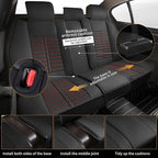 Car Seat Covers Fit for Kia Sorento 2007-2023 2024 2025 Full Set Leather Seat Covers Set with Lumbar Support Premium Automotive Cushion Protector(5 Seat, Black&Red)