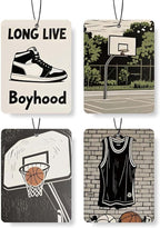 Basketball - Themed Car Air Freshener 4 Pcs, Retro Sports-Inspired Hanging Scents, Air Freshener for for Cars Closet Drawer Books,Car Accessories Mirror Decor for sports enthusiast.