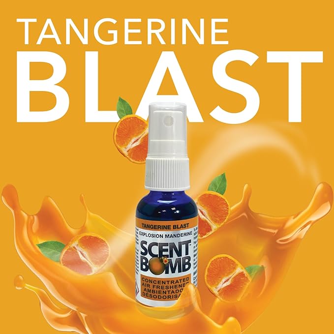 Scent Bomb Air Freshener Spray, 100% Oil Based Concentrated Air Freshener, Air Freshener Spray for Car, Room, Bathroom and Odor Eliminator (Tangerine Blast)