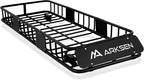 ARKSEN 64"x23"x6" Skinny Roof Rack Cargo Carrier Basket, Heavy Duty Weather Resistant Top Mount Cargo Rack, Luggage & Camping Gear Storage for Car, Truck or SUV Transport