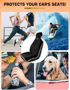 600g Ultra-Thick Waterproof Car Seat Cover Towel - Premium Heavy-Duty Terry Cloth Seat Protector for Gym, Beach, Athletes - Universal Fit, Sweat-Proof & Washable, Non-Slip Black 1pc