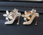 2 Pieces Crystal High Heel Shoe Air Vent Clips Rhinestone Car Air Freshener Clip Bling Car Clip Gift Decorations Charm Car Inter Air Vent Decor Accessories for Girls Women