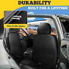 LINGVIDO Car Seat Covers for Front Seats (2 Seats) - Premium Perforated Nappa Leather,Waterproof Shield, Omni-Adapt Fit for SUVs Sedans, Ideal for Rideshare & Pets