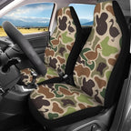 KEIAHUAN Car Seat Covers Front Seat Cover and Split Rear Bench Seat Covers Set of 4 Green Duck Camo Hunting Automotive Accessories Fits Most Truck SUV Vans