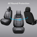 Full Coverage Faux Leather Car Seat Covers Full Set,Automotive Seat Covers for Cars,SUVs Pick-up Truck, Car Seat Cushion, Black and Grey Seat Covers,Front Seat Cover,Car Seat Protector